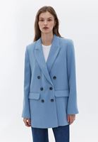 Bayan Mavi Boyfriend Blazer Ceket