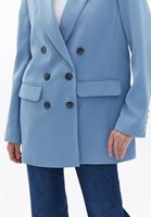 Bayan Mavi Boyfriend Blazer Ceket