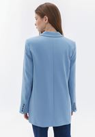 Bayan Mavi Boyfriend Blazer Ceket