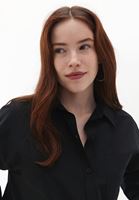 Women Black Oversize Poplin Shirt