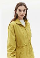 Women Yellow Hooded Midi Raincoat