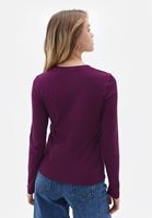 Bayan Mor Pamuklu Uzun Kollu Tişört