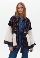 Bayan Çok Renkli Kuşak Detaylı Jakarlı Hırka