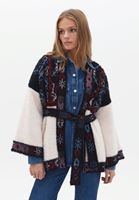 Bayan Çok Renkli Kuşak Detaylı Jakarlı Hırka