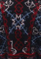 Bayan Çok Renkli Kuşak Detaylı Jakarlı Hırka