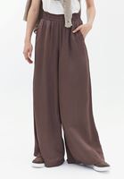Bayan Kahverengi Yüksek Bel Wide-Leg Pantolon ( TENCEL™ )