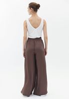 Bayan Kahverengi Yüksek Bel Wide-Leg Pantolon ( TENCEL™ )