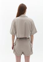 Crop Gömlek ve Tencel Şort Kombini