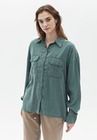 Bayan Yeşil Cepli Gömlek ( TENCEL™ )