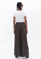Bayan Kahverengi Orta Bel Wide-Leg Pantolon ( TENCEL™ )