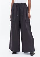 Women Grey Mid Rise Wide Leg Pants