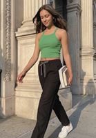 Bayan Siyah Beli Lastikli Carrot-Fit Pantolon ( TENCEL™ )