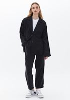 Bayan Siyah Yüksek Bel Straight-Fit Pantolon ( TENCEL™ )