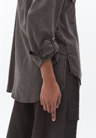 Bayan Yeşil Oversize Cepli Gömlek ( TENCEL™ )