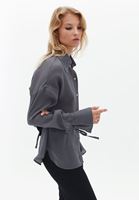 Bayan Gri Kol Detaylı Gömlek ( TENCEL™ )