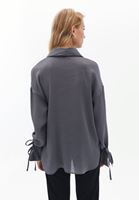 Bayan Gri Kol Detaylı Gömlek ( TENCEL™ )