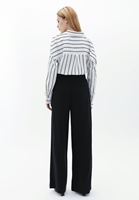 Bayan Siyah Ultra Yüksek Bel Wide-Leg Pantolon ( TENCEL™ )