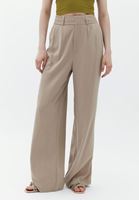 Bayan Bej Ultra Yüksek Bel Wide-Leg Pantolon ( TENCEL™ )