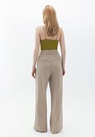 Bayan Bej Ultra Yüksek Bel Wide-Leg Pantolon ( TENCEL™ )