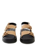 Bayan Bej Toka Detaylı Sandalet