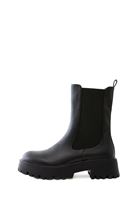 Bayan Siyah Yanı Lastikli Vegan Deri Bot