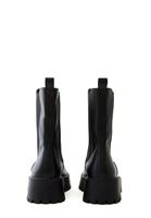 Bayan Siyah Yanı Lastikli Vegan Deri Bot