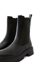 Bayan Siyah Yanı Lastikli Vegan Deri Bot