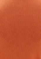 Bayan Turuncu Yüksek Yaka Fermuarlı Hırka