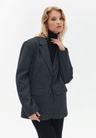 Bayan Gri Oversize Blazer Ceket