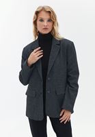 Bayan Gri Oversize Blazer Ceket