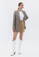 Bayan Çok Renkli Ekoseli Blazer Ceket