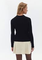 Bayan Siyah Cut-Out Detaylı Kazak