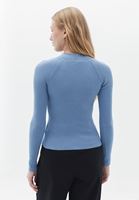 Bayan Mavi Cut-Out Detaylı Kazak