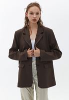 Bayan Kahverengi Oversize Blazer Ceket