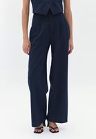 Women Navy Ultra High Rise Wide Leg Pants