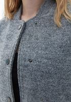 Bayan Gri Yün Karışımlı Bomber Ceket