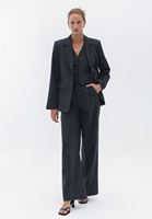 Bayan Gri Yün Karışımlı Oversize Ceket