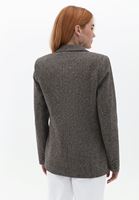 Bayan Kahverengi Düğmeli Blazer Ceket