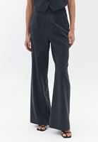 Women Grey Ultra High Rise Wool Blended Palozzo Pants