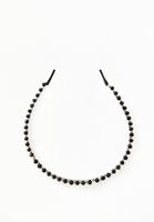 Bayan Siyah Boncuk Detaylı Taç