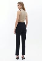 Bayan Siyah Yüksek Bel Carrot-Fit Pantolon