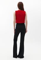 Bayan Siyah Yüksek Bel Flare Pantolon