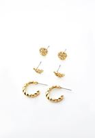 Bayan Altın Çoklu Küpe Seti