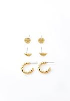 Bayan Altın Çoklu Küpe Seti