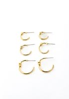 Bayan Altın Halka Küpe Seti