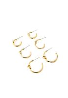 Bayan Altın Halka Küpe Seti