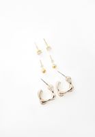 Bayan Altın Çoklu Küpe Seti