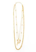 Bayan Altın Taş Detaylı Çoklu Kolye