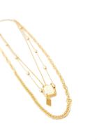 Bayan Altın Taş Detaylı Çoklu Kolye