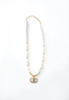 Bayan Krem Uç Detaylı Kolye